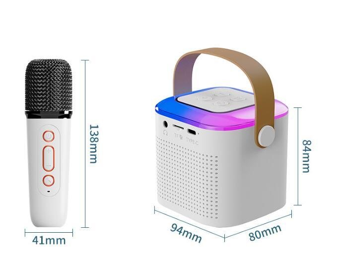 JNGadjet Portable Wireless Karaoke Speaker with 2 Mics & RGB Lights - Image 4