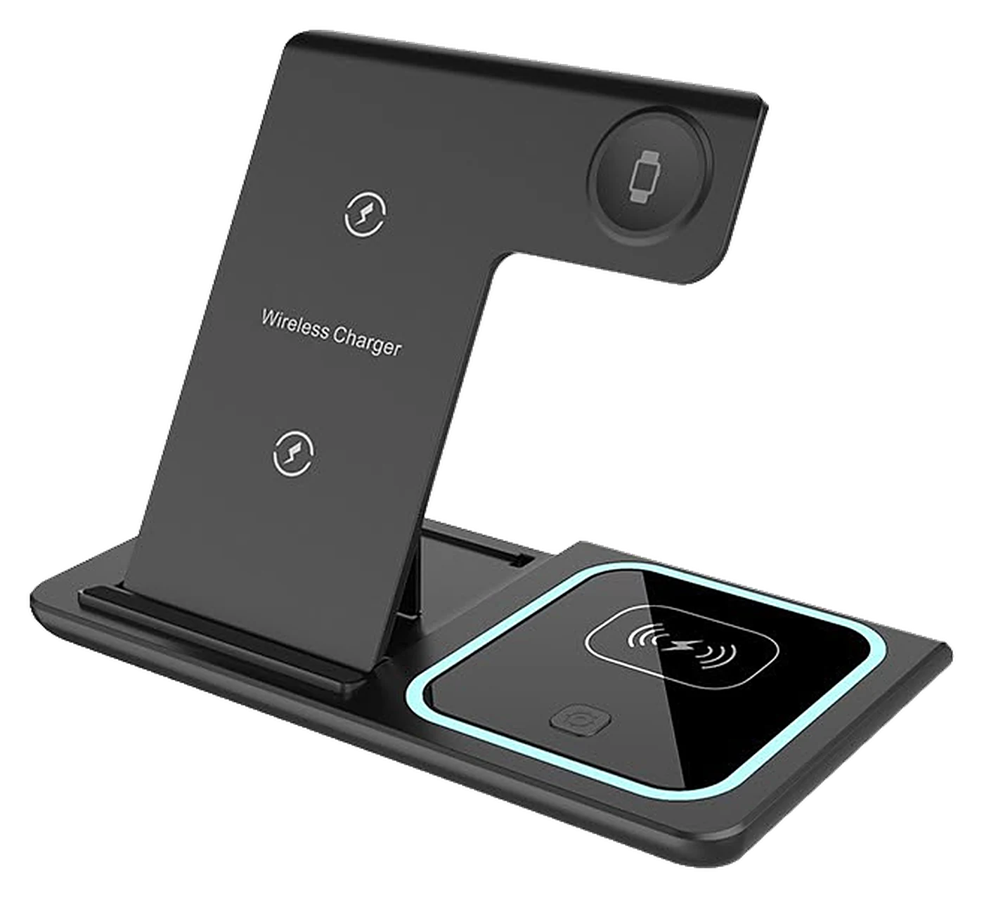 Black 3-in-1 wireless charging stand