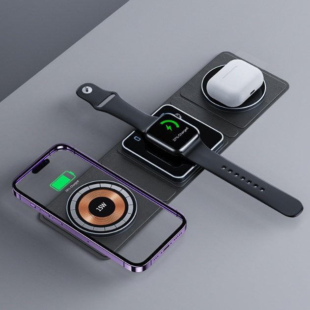 3-in-1 Magnetic Folding Wireless Charger Station